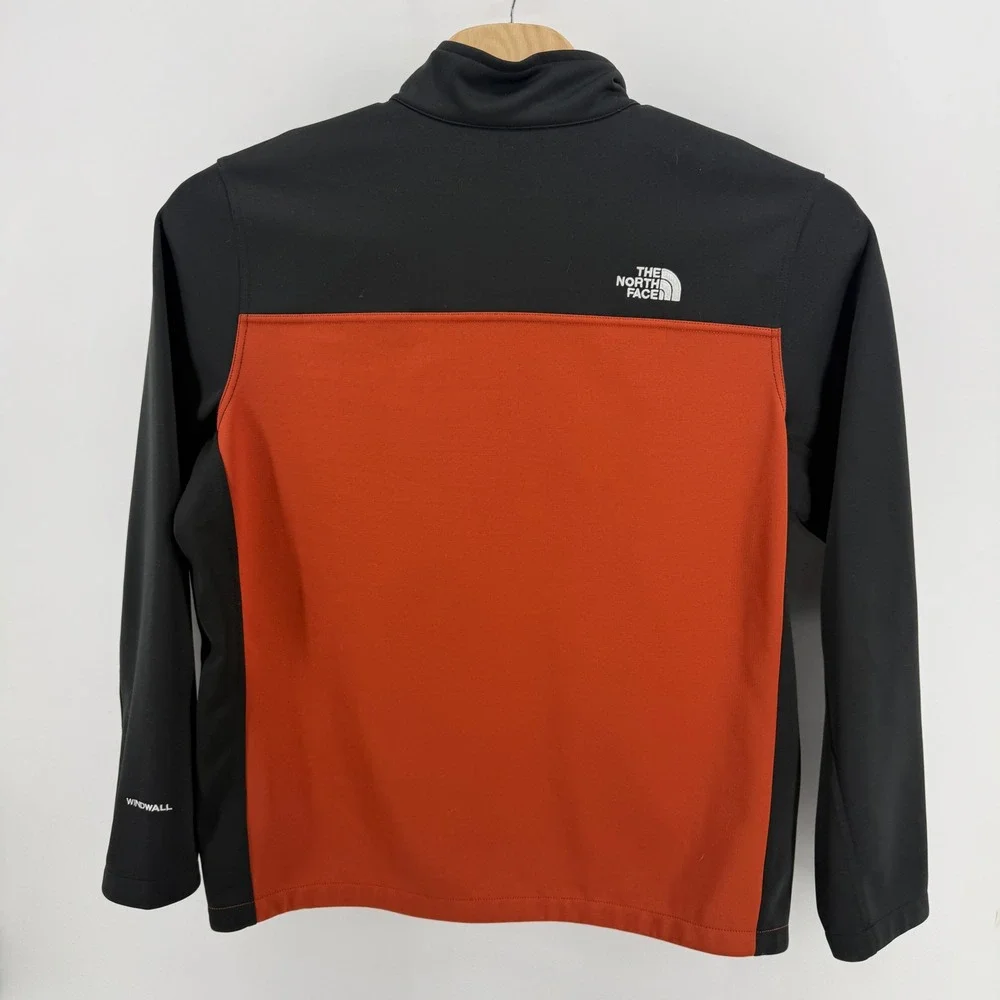 The North Face WindWall Softshell Jacket Mens XL Black Orange Full Zip Fleece